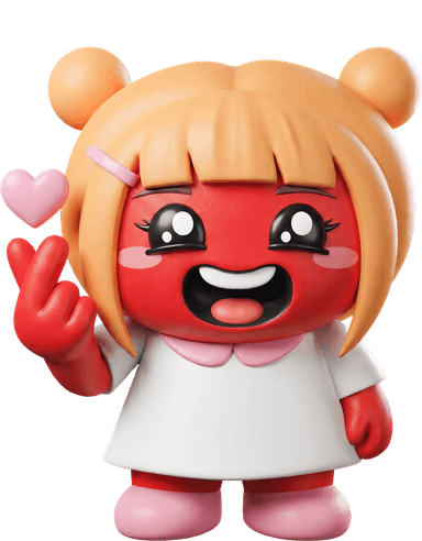 Kaji Girl blowing a heart